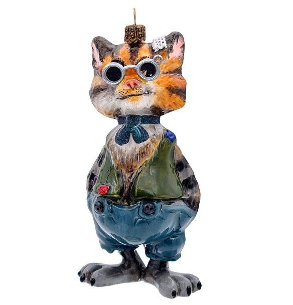 Елочная игрушка Кот Бродяга. Символ года кота (кролика).