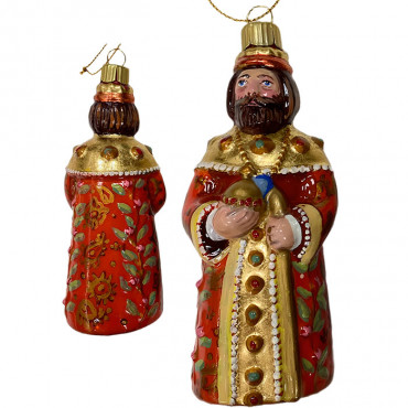 «Царь Салтан (коралловый)» - стеклянная ёлочная игрушка.