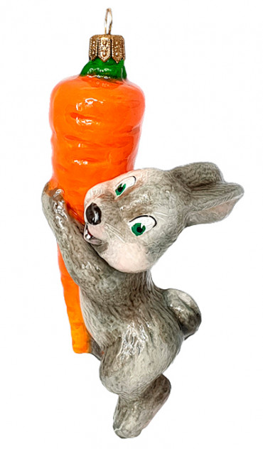 Елочная игрушка Выросла моя морковка, Atlas Art. Размер 6,5 х 12,5 см.