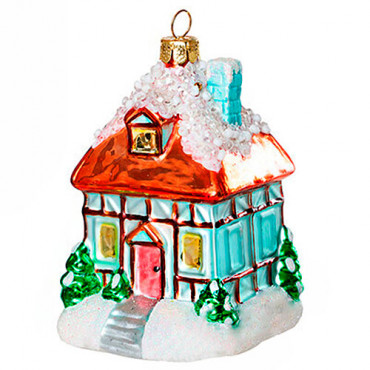 Купить стеклянную елочную игрушку «Зимнее шале». Коллекция Holiday Classics.