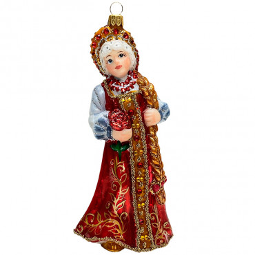 Ёлочная игрушка из стекла «Аленький цветочек», 16 х 7 см