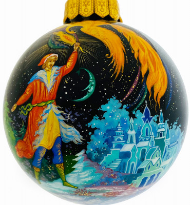 Ёлочная игрушка с миниатюрной ручной живописью Палех.