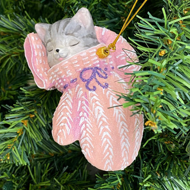 Новинка! Игрушка новогодняя «Котик в рукавичке». Стекло. Ручная работа. Новинка! Игрушка новогодняя «Котик в рукавичке». Стекло. Ручная работа.