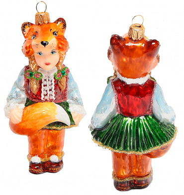 Ёлочные игрушки Девочка в костюме лисички.