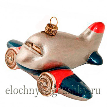 Елочная игрушка «Самолет 60-х»