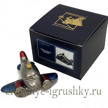 Оригинальная ёлочная игрушка Самолет с фирменной упаковкой.