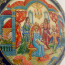 Оригинальный расписной шар-диск Палех. Ёлочная игрушка и новогодний сувенир.