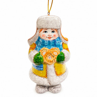 Румяный крендель, елочная игрушка, ярославская майолика, 