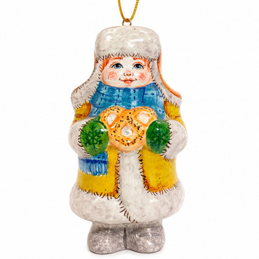 Румяный крендель,   керамическая елочная игрушка