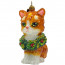 Елочная игрушка «Котенок с рождественским венком»
