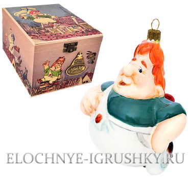 Ёлочная игрушка Карлсон с подарочной коробкой.